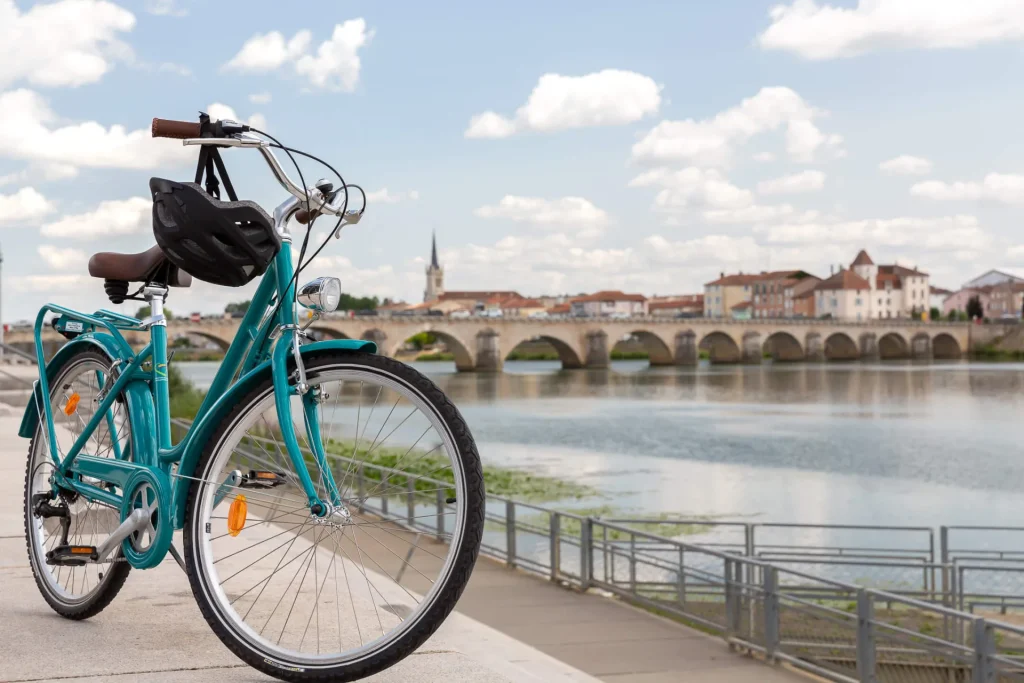 vélo, voie bleue, Mâcon, pont Saint-Laurent, Saône