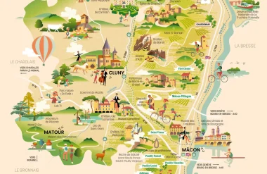 Carte illustrée Le Sud Bourgogne