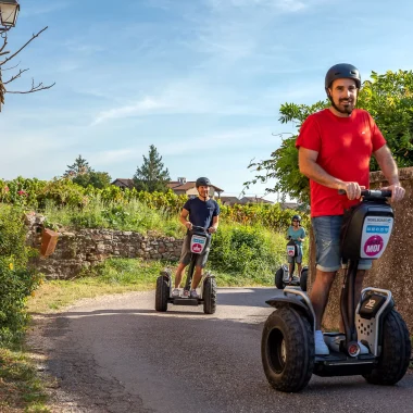 Œnotourisme, balade en gyropode, Saint-Amour-Bellevue, Mâcon Sud Bourgogne